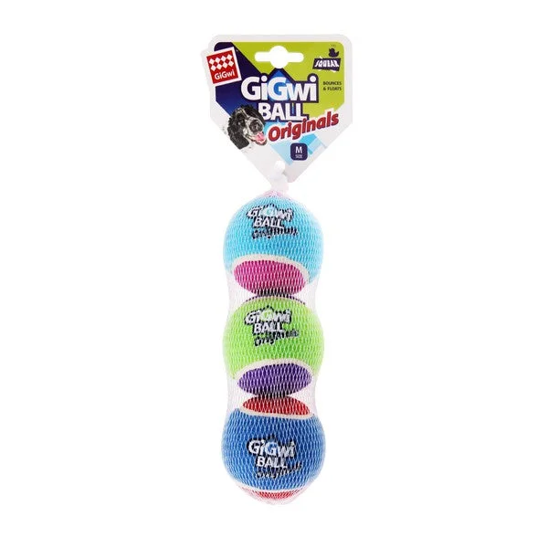  -High-end pet toy rankingsGiGwi Mixed Tennis Balls with Squeaker Medium Pack of 3