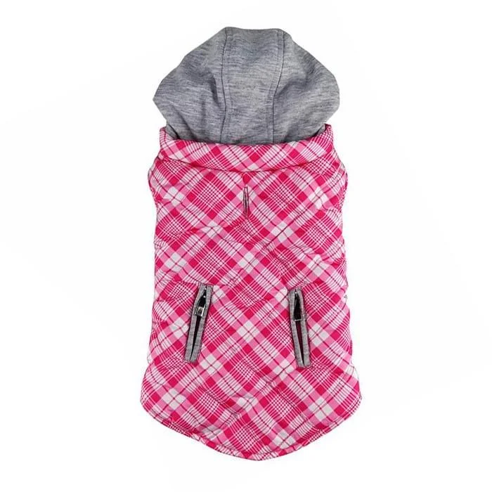 Pet rehabilitation recovery clothes (such as post-operative clothes)Quilted Dog Sweatshirt Hoodie Pink/White