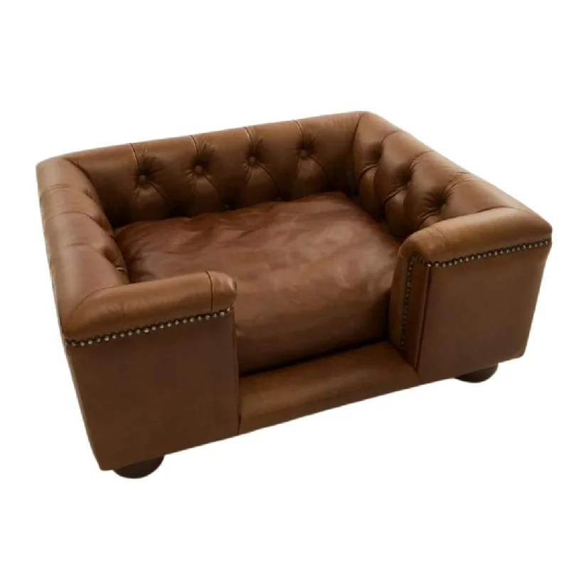 - ​​Christmas pet Christmas clothingScott's of London Sandringham Dog Chesterfield Real Italian Natural Tan Leather