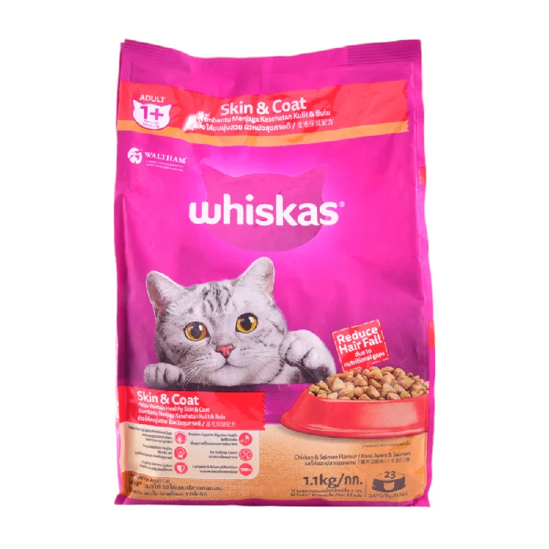 - Winter warm clothes for short-haired dogsWHISKAS CAT FOOD SKIN & COAT CHICKEN & SALMON 1.1 KG