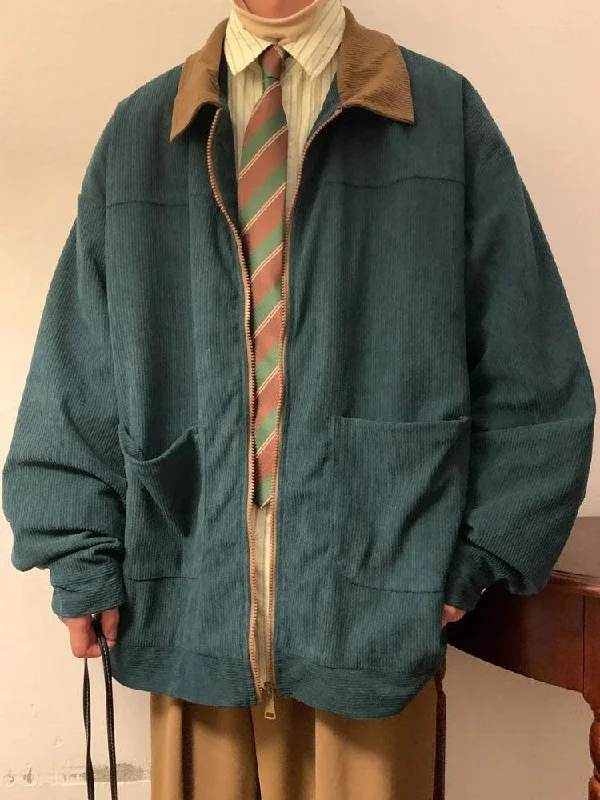  -Non-contact cat thermometerVintage Corduroy Contrast Color Jacket