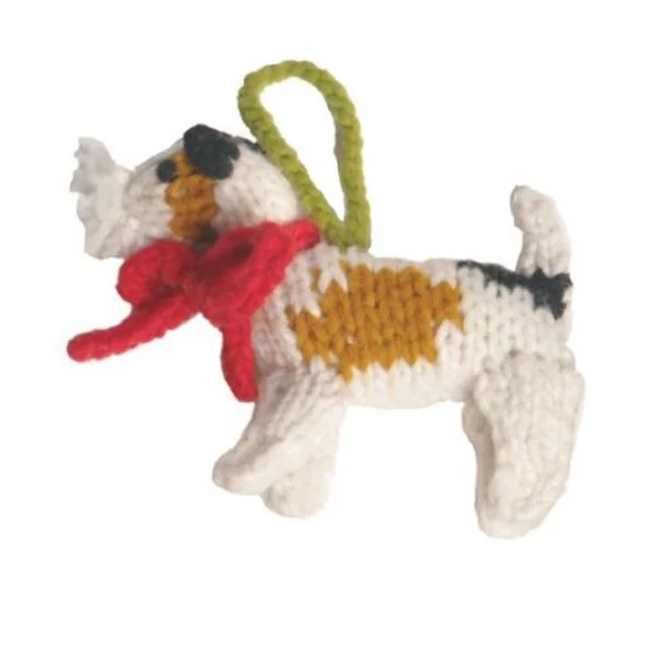 - Winter warm clothes for short-haired dogsHand Knit Dog Ornament Fox Terrier