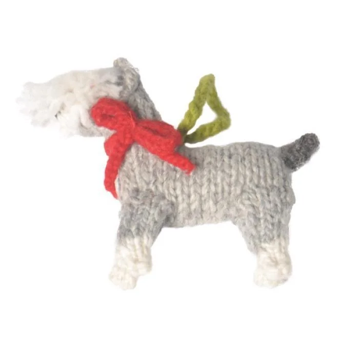 - Remote interactive pet feederHand Knit Dog Ornament Schnauzer