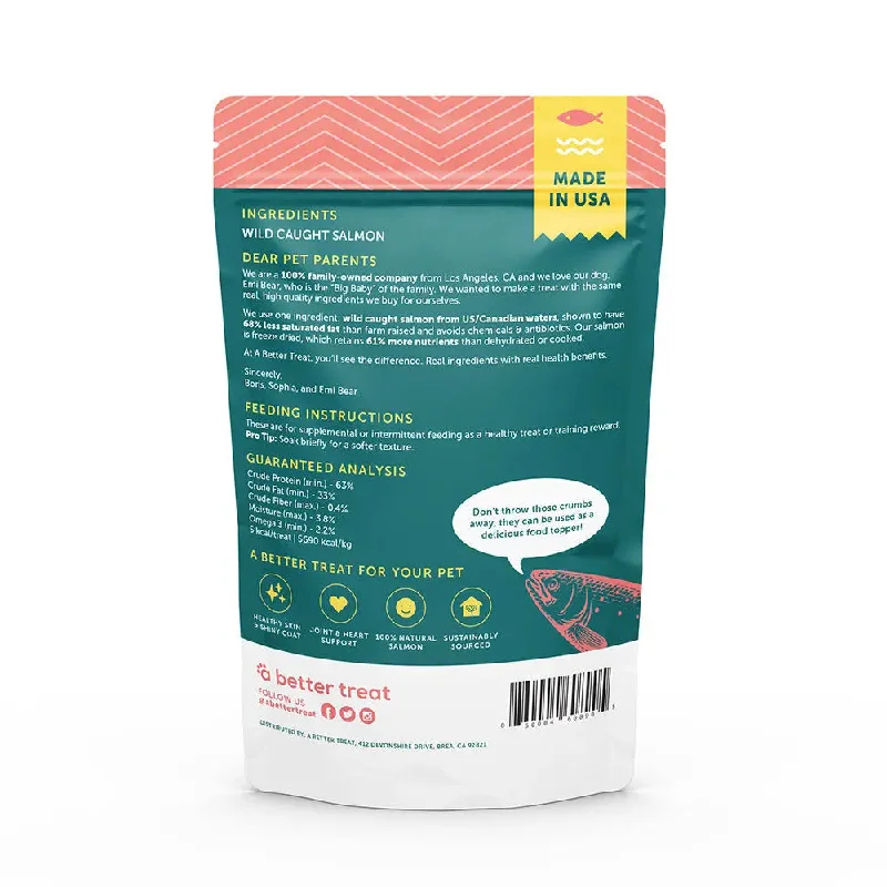 - Dog disposable foam shower gelA Better Treat Freeze Dried Raw Wild Caught Salmon Dog and Cat Treats 3 oz - Dog disposable foam shower gelA Better Treat Freeze Dried Raw Wild Caught Salmon Dog and Cat Treats 3 oz