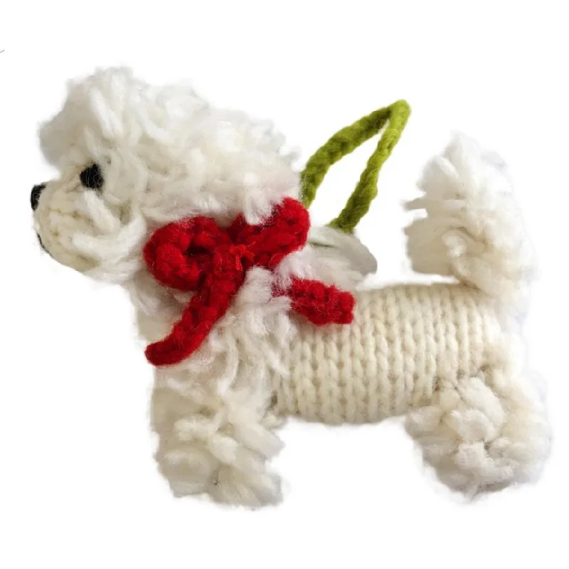 - Air box TSA certified check-inHand Knit Dog Ornament Bichon Frise