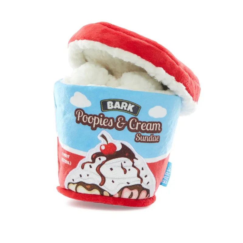 - Natural latex pet mattressBARK Poopies & Cream Pint Dog Toys