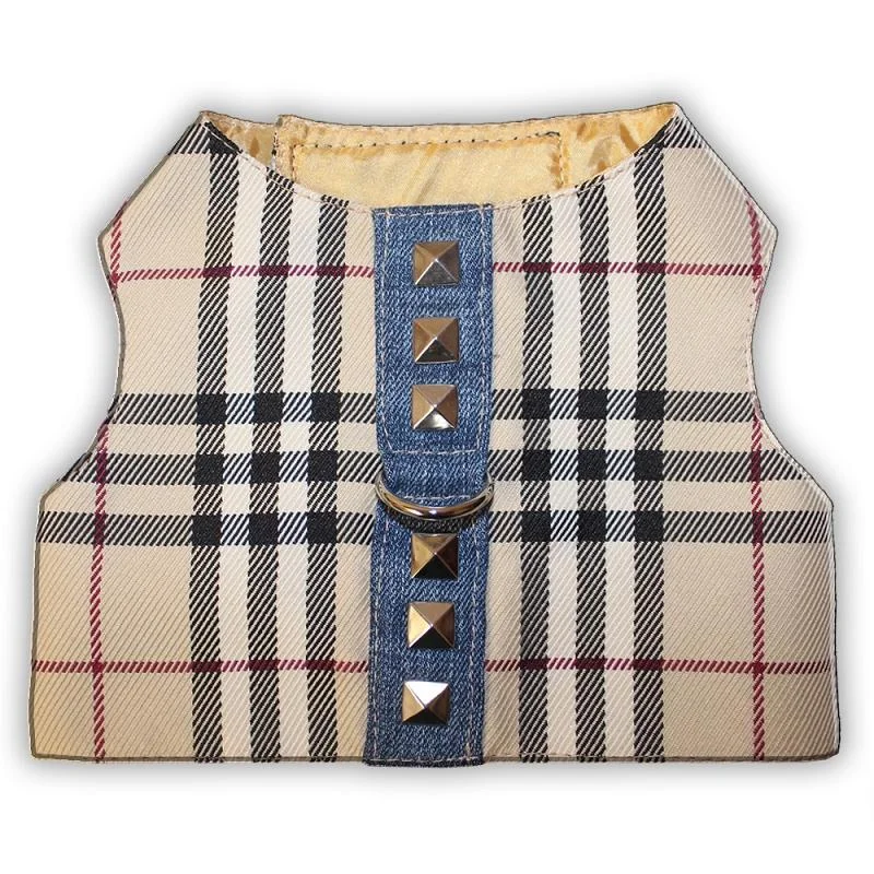 - Winter dog thick down jacketDesigner Inspired British Tartan Plaid Dog Harness Vest