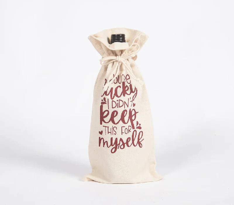 - Cat anti-jump window safety netTypographic Drawstring Jute wine bag