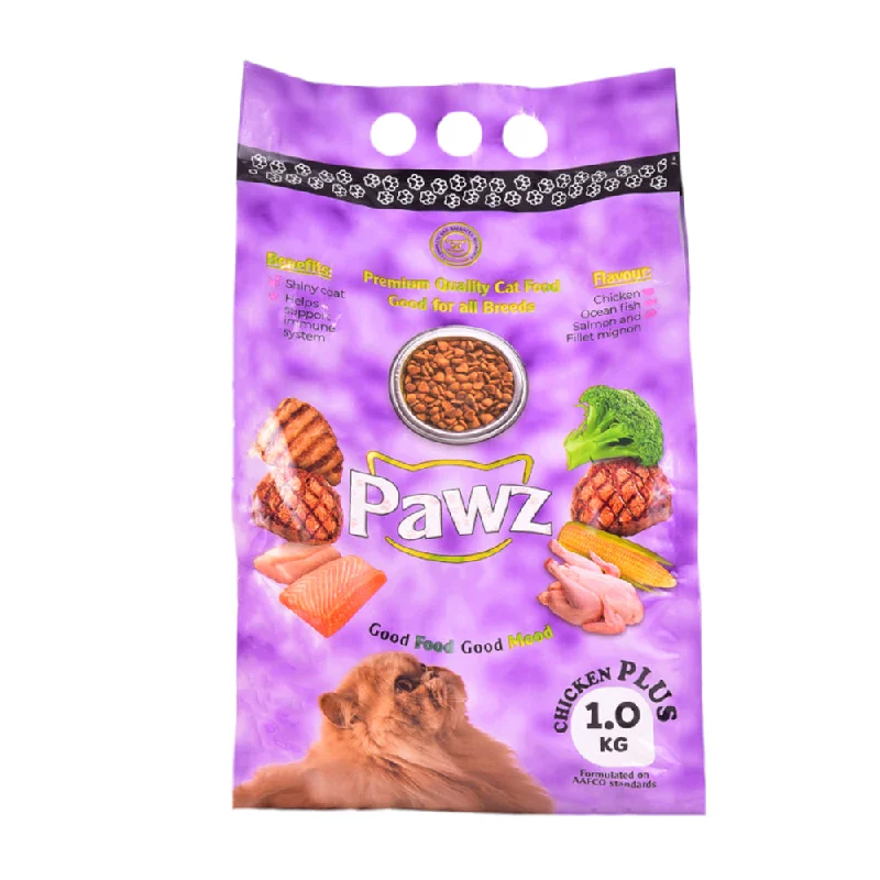  -Anti-scratch scratching board AND cat bed in onePAWZ DRY CAT FOOD CHICKEN PLUS FLAVOUR 1 KG
