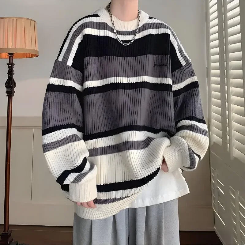 -Anti-scratch sofa protective coverVintage Striped Knitted Sweater