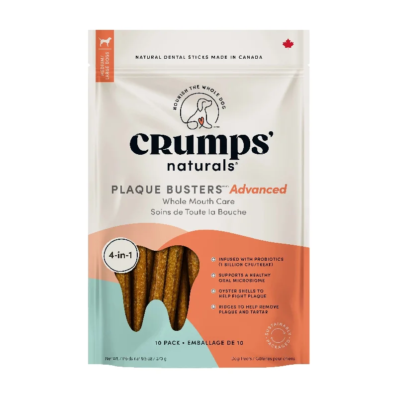 - Air box TSA certified check-inCrumps Plaque Busters Advanced Whole Mouth Care Dental Sticks With Probiotics Dog 10ct 9.5oz