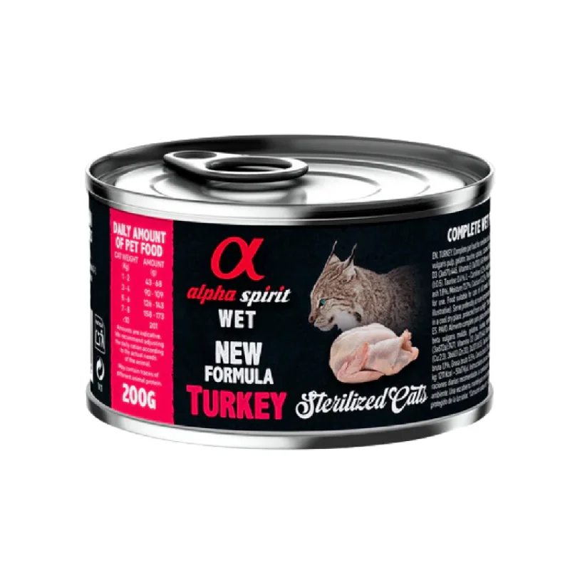 - Winter warm clothes for short-haired dogsAlpha Spirit Turkey Wet Food for Sterilised Cats
