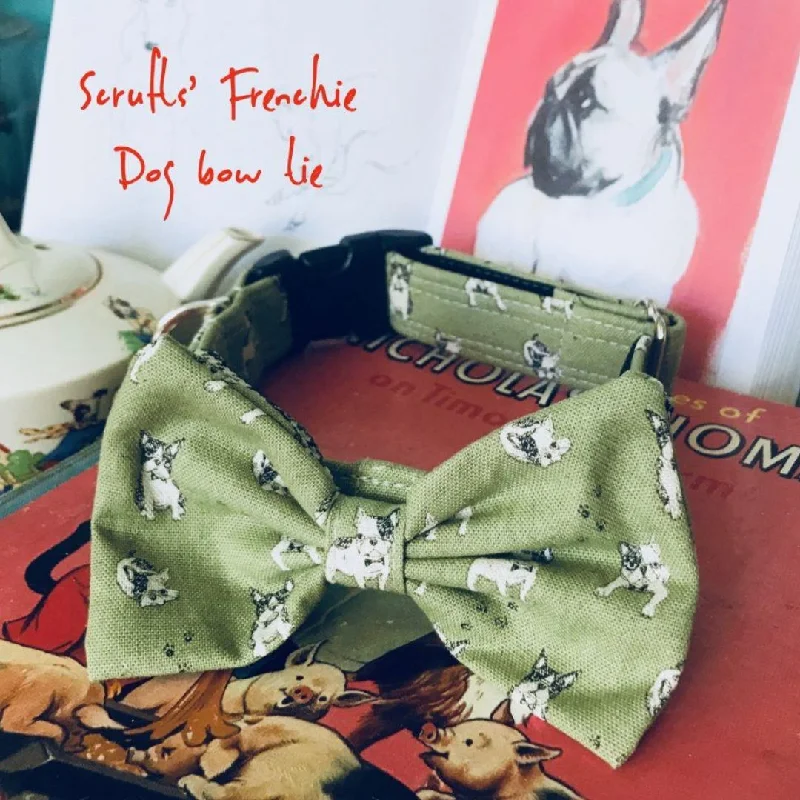 - Winter dog thick down jacketSage Green Frenchie Bow Tie Designer Dog Collar
