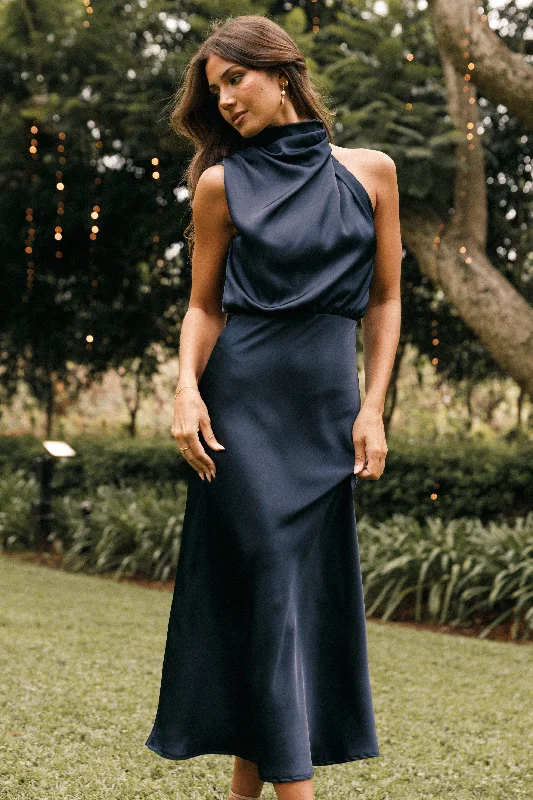 - Elderly dog ​​joint care mattressAnabelle Halter Neck Midi Dress - Navy