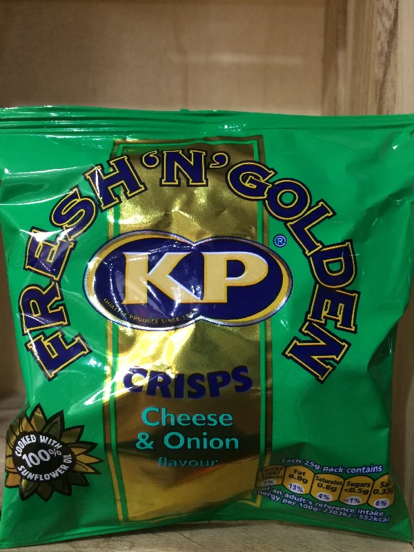 - Organic cotton dog bibsKP Fresh 'n' Golden Cheese & Onion Crisps 25g