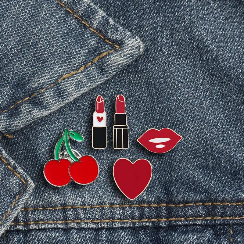 - Automatic induction pet water dispenserLipstick Heart Cherry Lip Pins