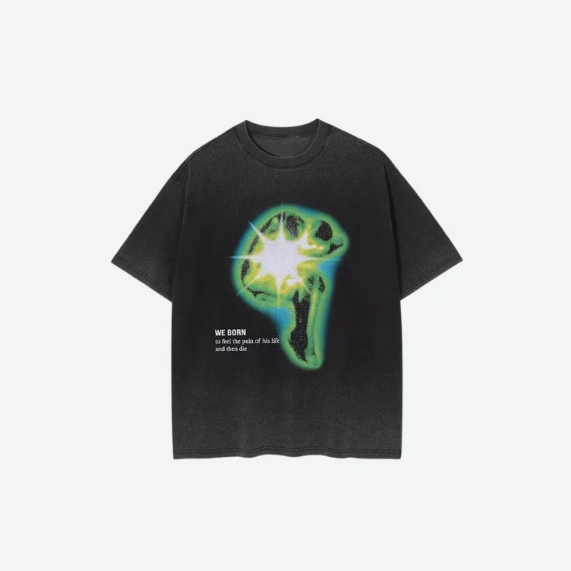  -Splash-proof food bowl AND Anti-choking slow food bowlDistressed Green Human Figure Printed Tee