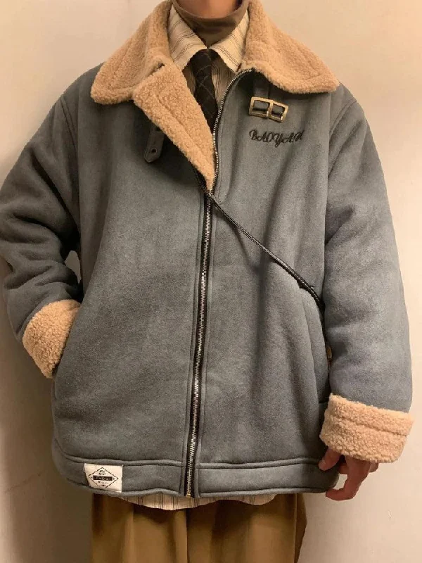 ---Double-Faced Zip-Up Jacket