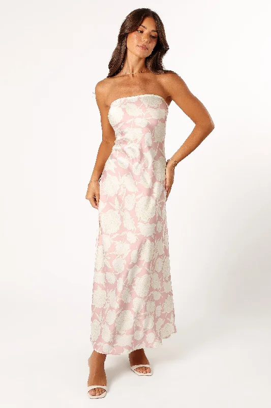 - Natural latex pet mattressGemma Strapless Maxi Dress - Pink Floral