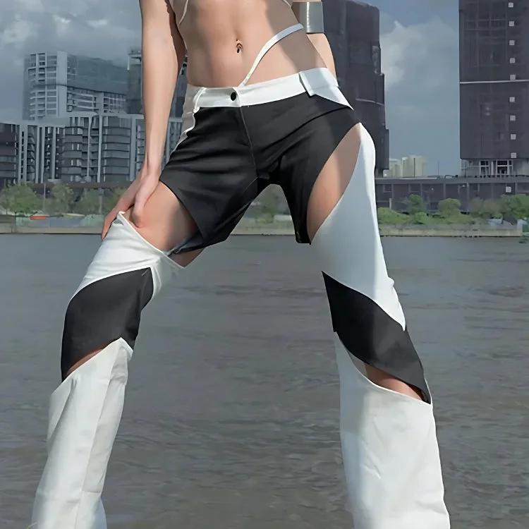 - Natural latex pet mattressBaddie Patchwork Cut-Out Festival Pants