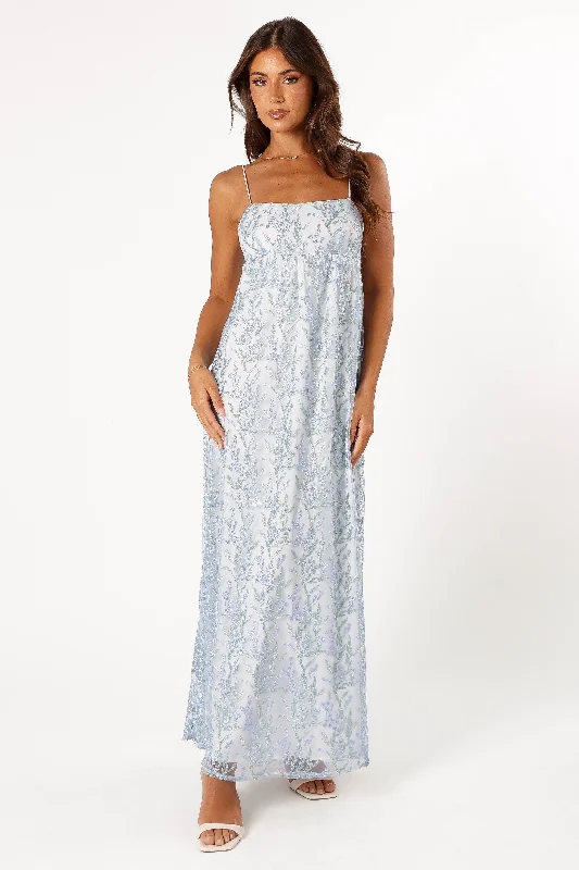  -Anti-scratch scratching board AND cat bed in oneNolan Maxi Dress - Blue Floral