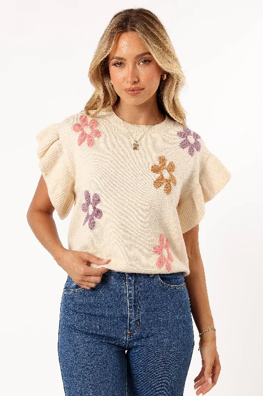 - Pet monitor with cameraKinsley Floral Top - Cream Multi