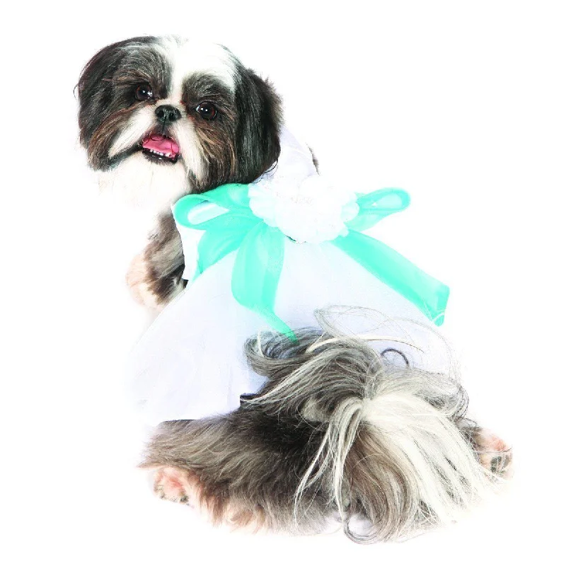 - Dog disposable foam shower gelThe Madeleine Dog Dress With Aqua Sash