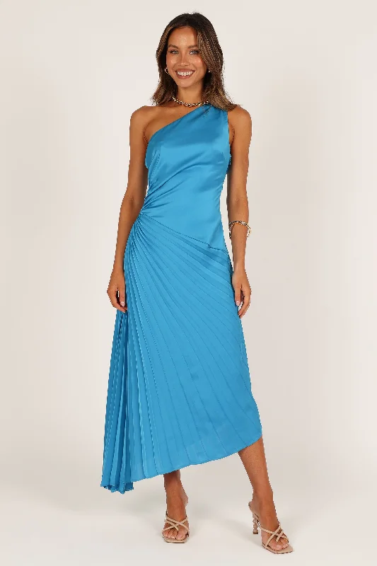 - Pet electric nail grinder silent modelFlin Pleated One Shoulder Midi Dress - Blue
