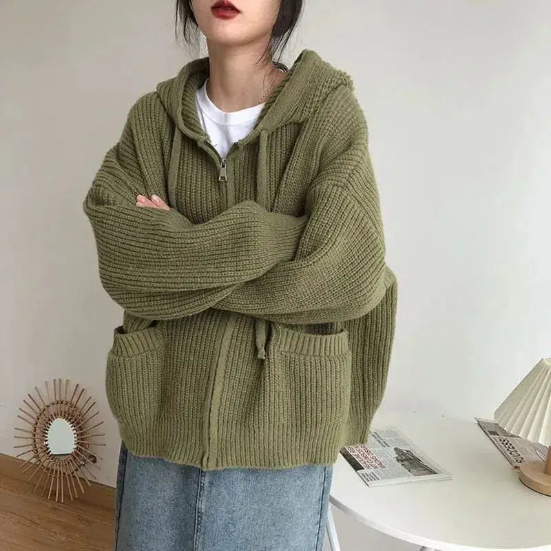 - Dog heart rate monitoring collarOversized Knitted Hooded Cardigan