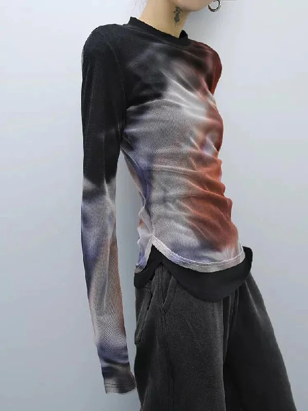 ---Y2K Grunge Tie Dye Top