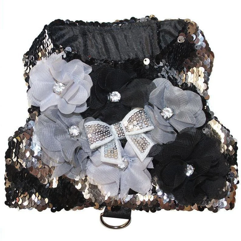 - Custom pet birthday cakeBlack And Silver Mermaid Sequin Dog Harness Vest