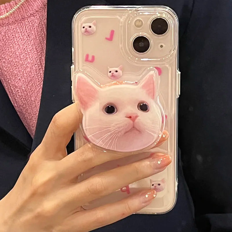 - Pet tear stain cleaning wipesCat Popsocket Clear Phone Case