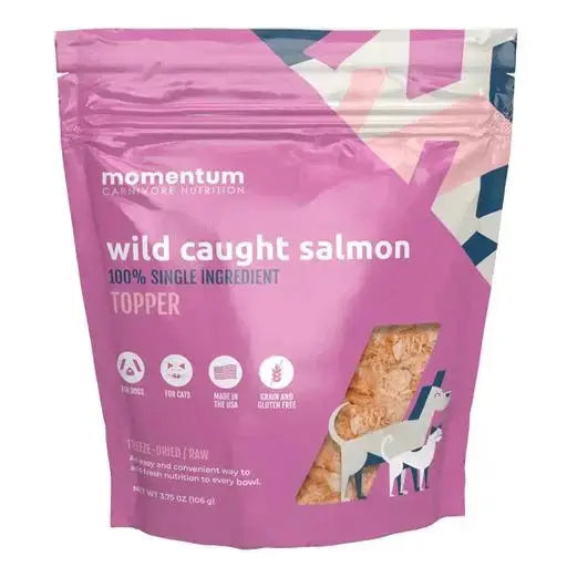 - Degradable pet feces bagMomentum Carnivore Nutrition Freeze Dried Raw Wild Caught SalmonTopper 3.75oz