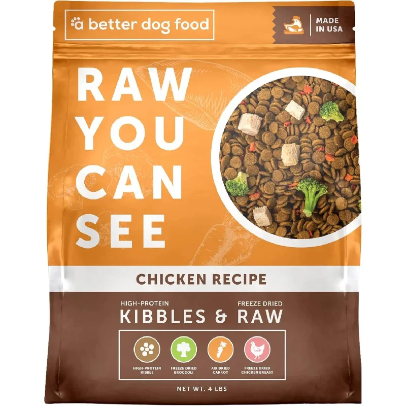 ---A Better Treat Raw You Can See Chicken Dog Freeze-Dried Food 4lb