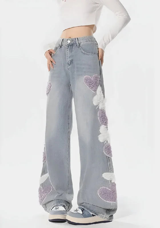 - Dog disposable foam shower gelSoft Girl Fluffy Heart Butterfly Jeans