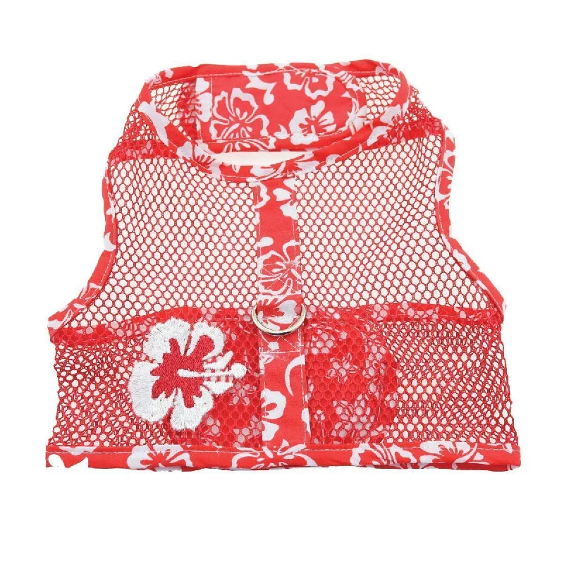 - Summer pet ice matCool Mesh Dog Harness And Leash Hawaiian Hibiscus Red