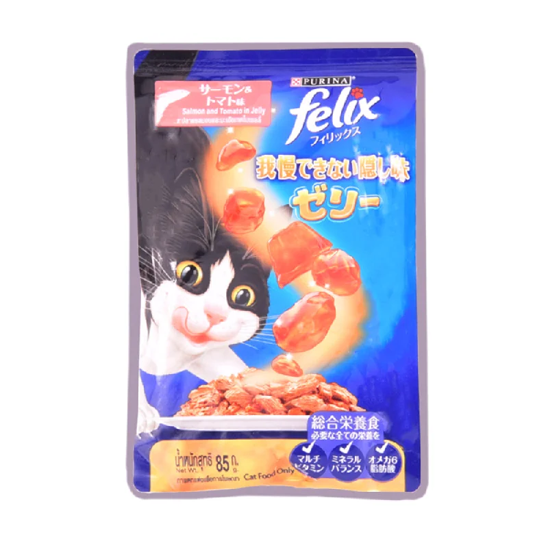 ---PURINA FELIX CAT FOOD SALMON & TOMATO IN JELLY 85G