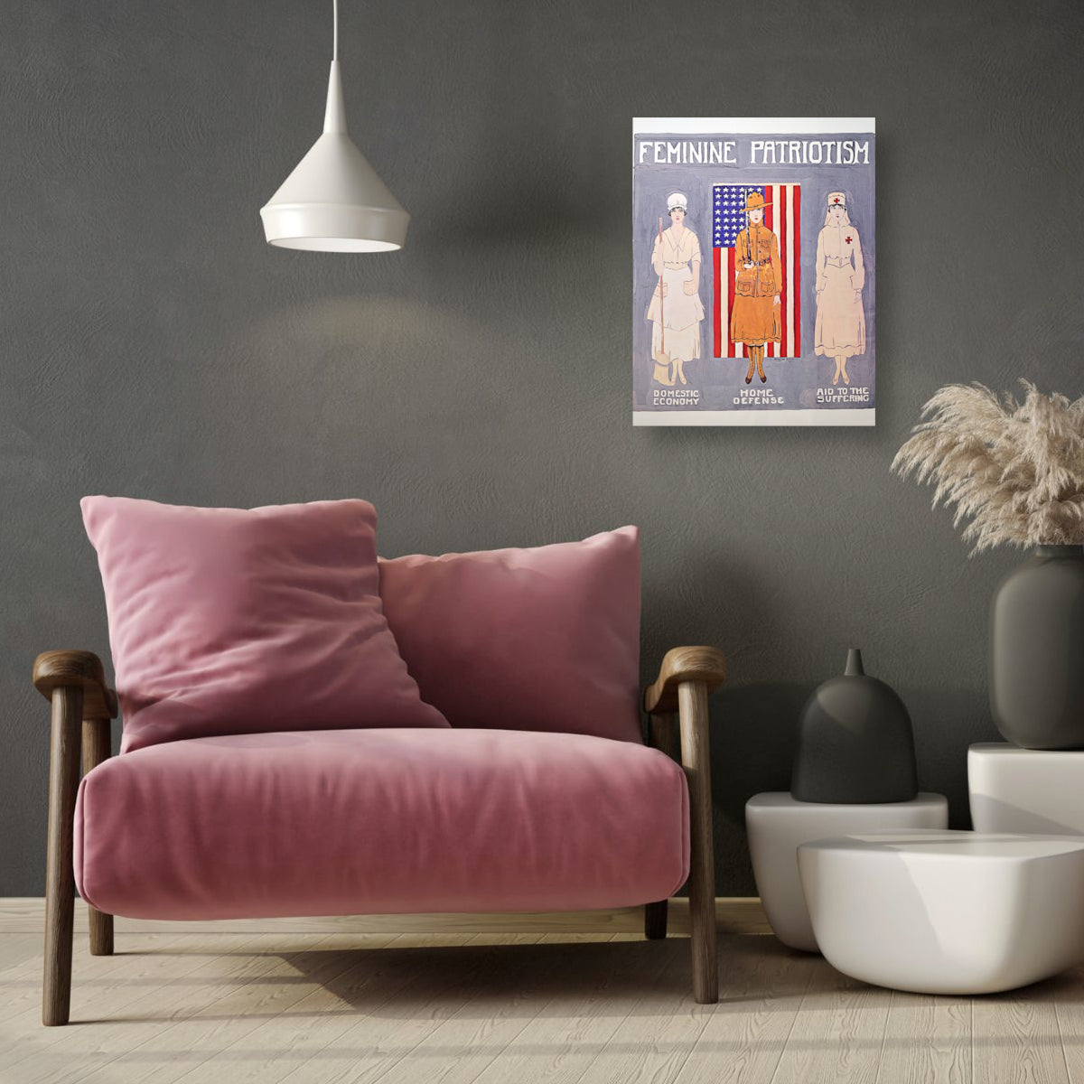 - Pet fence foldable indoorFeminine Patriotism Canvas Print