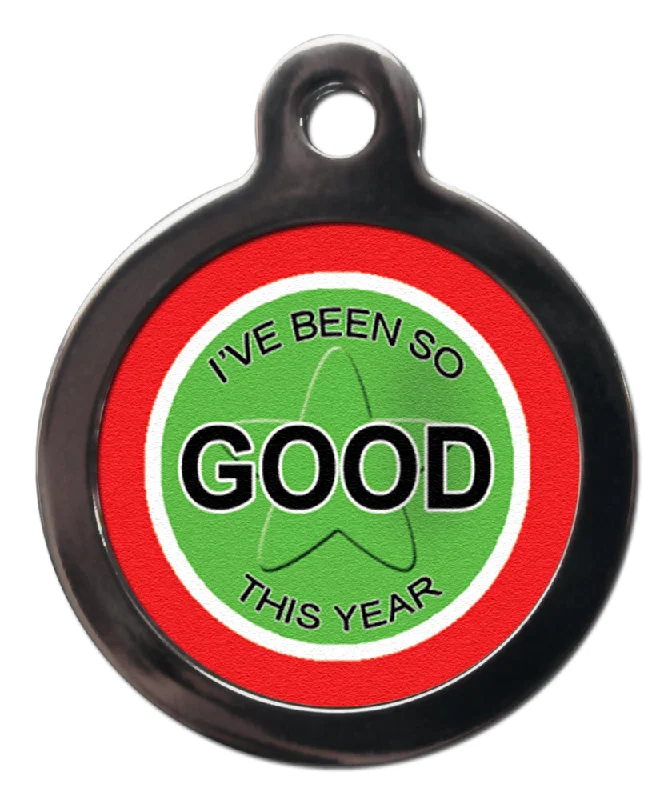 - Organic cotton dog bibsI've Been So Good This Year Christmas Dog Tag