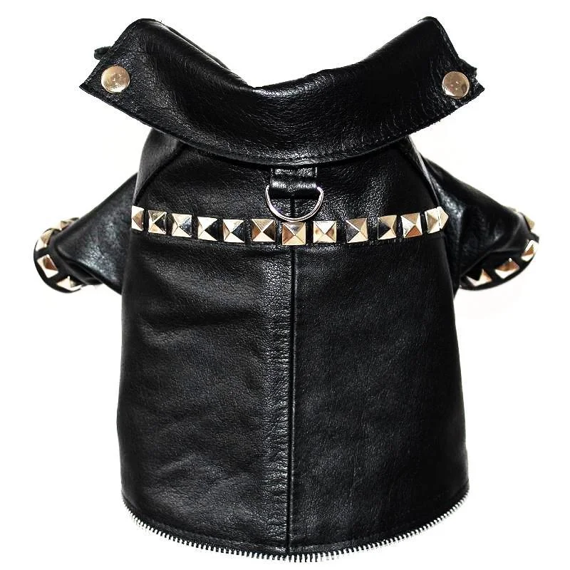 - Car dog seat beltMegan Trainor Lips Are Movin Studded Leather Dog Coat