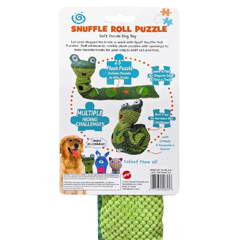 ---Spot Snuffle Roll Puzzler Dog Toy Assorted, 25 in