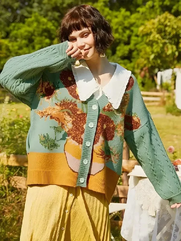 - Custom pet birthday cakeVan Gogh Sunflowers Cardigan