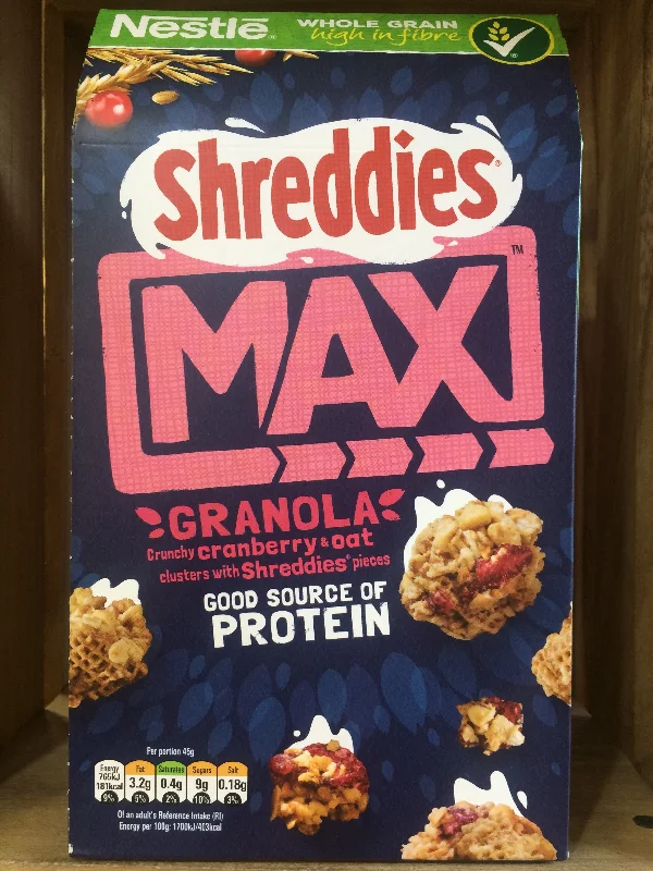 - Summer pet ice matNestle Shreddies Max Crunchy Oat & Cranberry Granola 400g