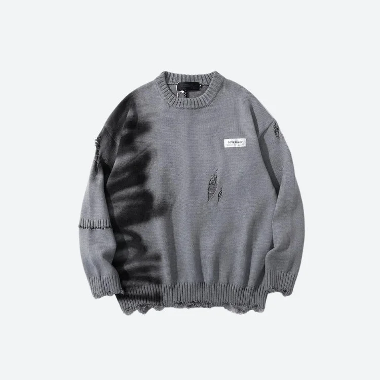 - Hamster silent running wheel to prevent chewingGrunge Spray Paint Distressed Knitted Sweater