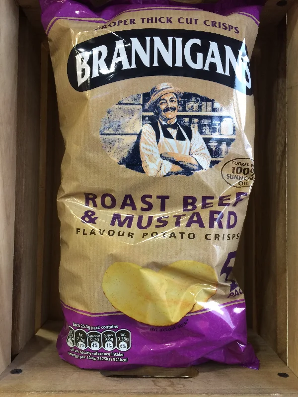 - ​​Christmas pet Christmas clothingBrannigans Roast Beef & Mustard Crisps 5 Pack (5x25.5g)