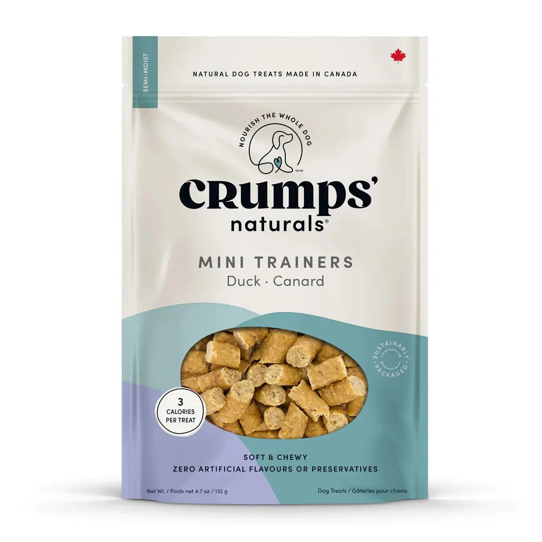 ---Crump's Naturals Semi Moist Duck Mini Trainers Dog Treats