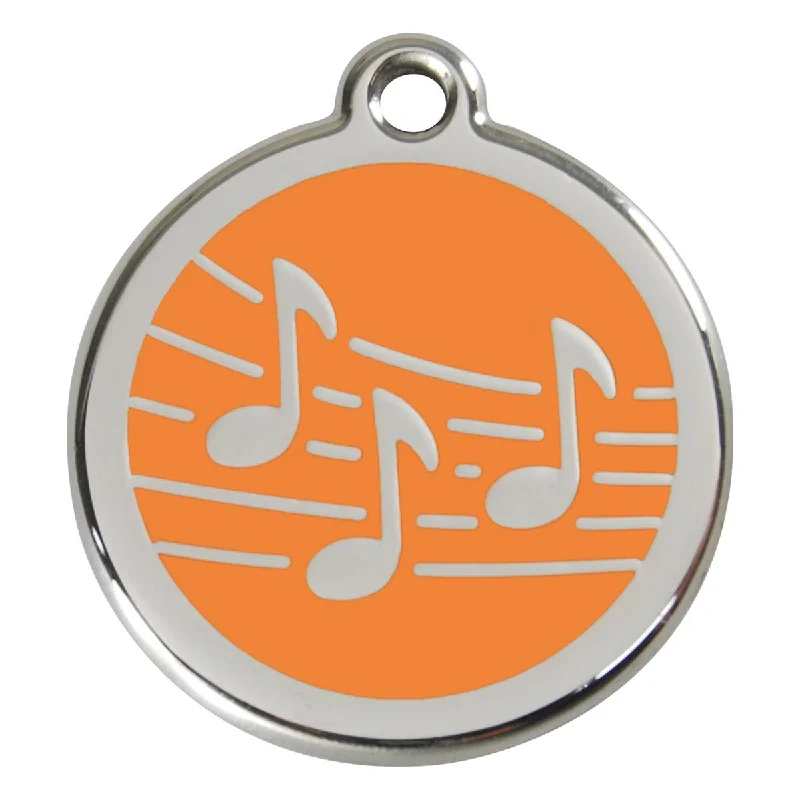 - Custom pet birthday cakeStainless Steel And Enamel Music Orange Dog ID Tag