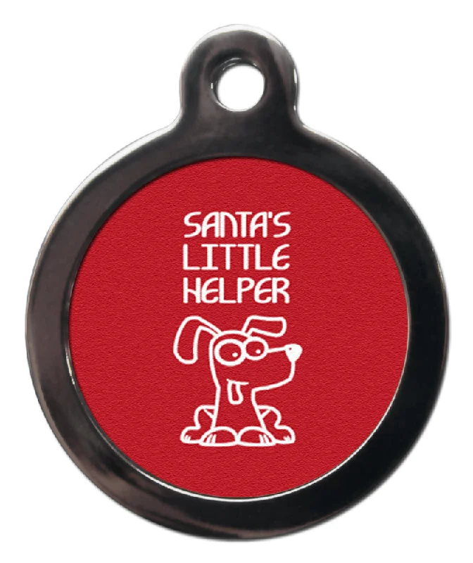 - Pet stroller can be taken on the planeRed Santa's Little Helper Christmas Dog Tag