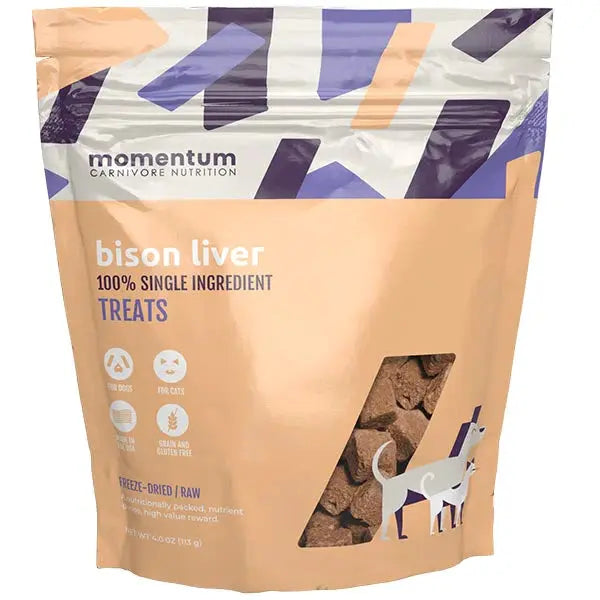 - Summer pet ice matMomentum Carnivore Nutrition Freeze Dried Raw Bison Liver Treats 4oz