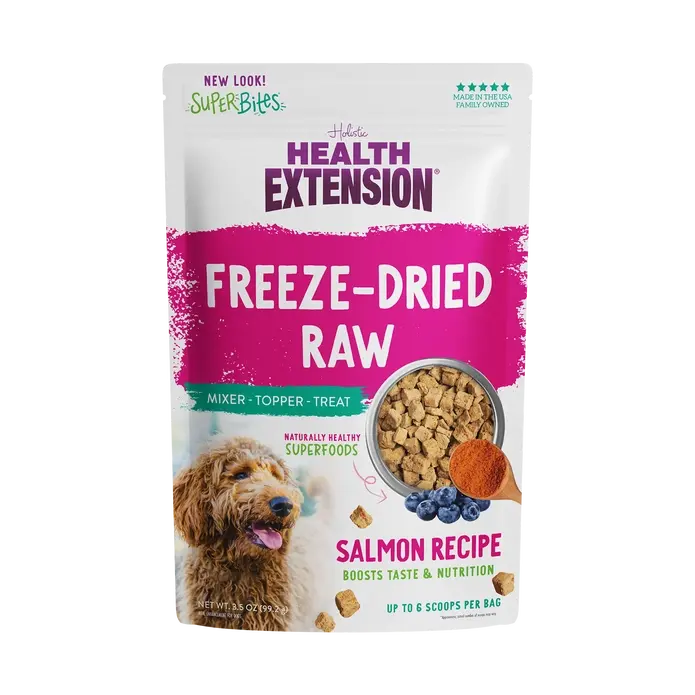 - Pet tear stain cleaning wipesHealth Extension Superbites Freeze Dried Raw Salmon Dog Food Mixer